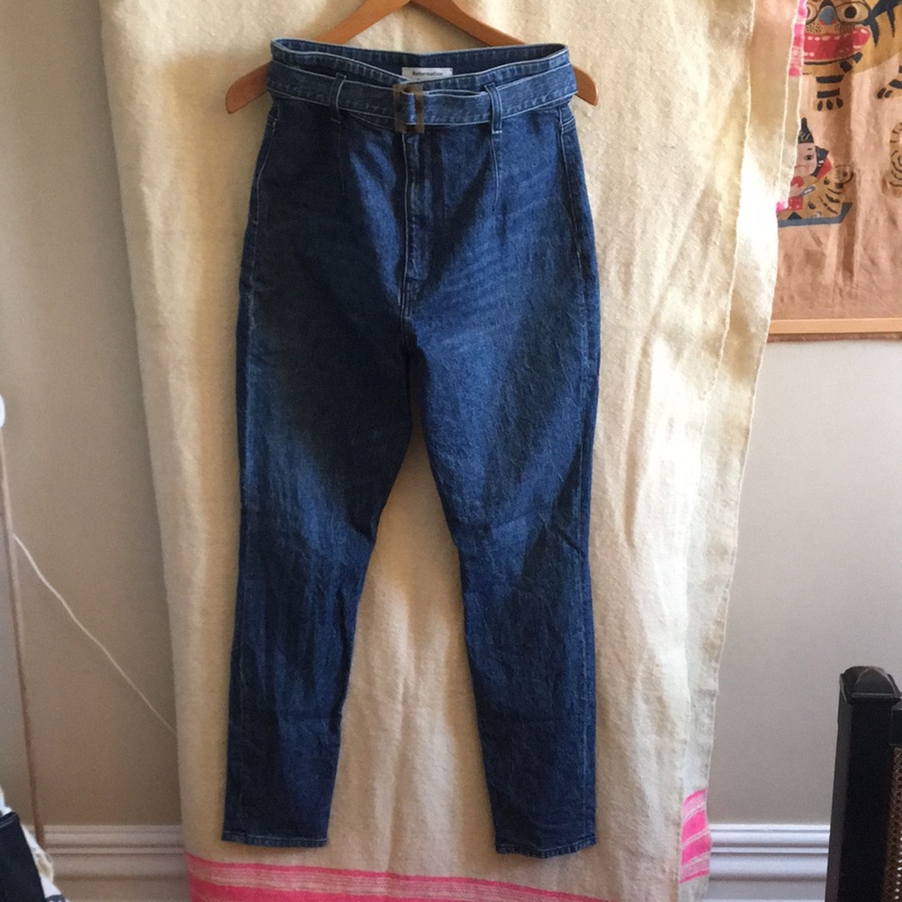 Reformation Kayo High Rise Belted Skinny Jeans Women's Size 30 Wash Newport - Picture 2 of 9